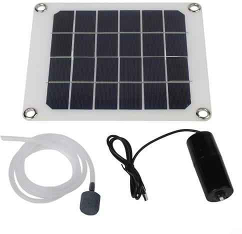 Lawnoval Aérateur de bassin solaire 20 W pour bassin à poissons extérieur, pompe à oxygène à énergie solaire silencieuse avec panneau en silicone monocristallin, 1 pièce