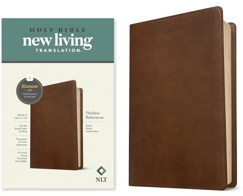NLT Thinline Reference Bible: Filament Enabled Edition (Red Letter, Leatherlike, Rustic Brown) (Imitation Leather)