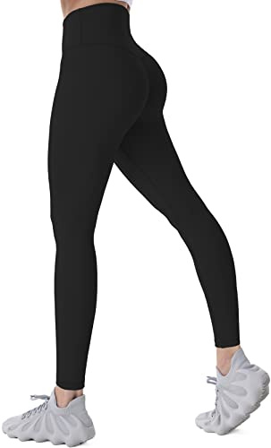 Sunzel Sunzfly Leggings for Women Yoga Pants with Tummy Control & High Waist for Workout Lounge Gym 28 Black X-Large
