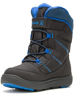 Kamik Kinder Stance2 Winterstiefel, Schwarz (Black Blue BAB), 32 EU