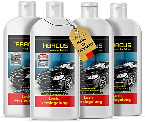 ABACUS Sigillante per vernice con cera di carnauba e cera di Montan e effetto loto, 4 x 500 ml (7744.4) – Sigillante per vernice auto