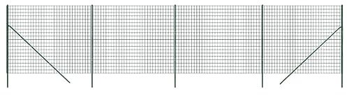 vidaXL Clôture en Treillis Métallique, Panneau de Clôture Décoratif, Barrière de Protection Jardin Patio Extérieur, Vert 1,6x10 m Acier Galvanisé