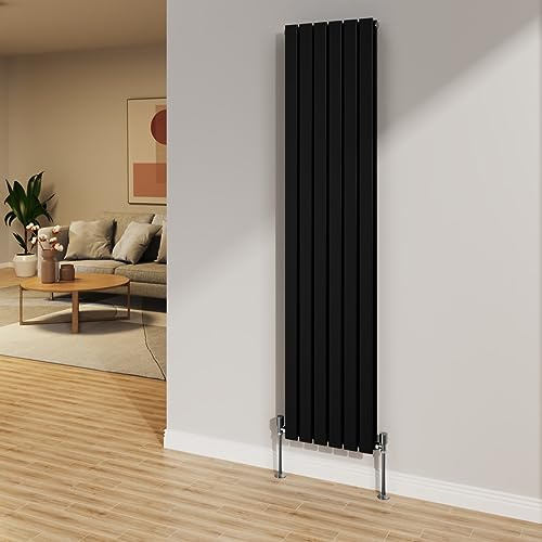 NRG 1800x408mm Black Radiator Vertical Flat Panel Bathroom Double Radiator