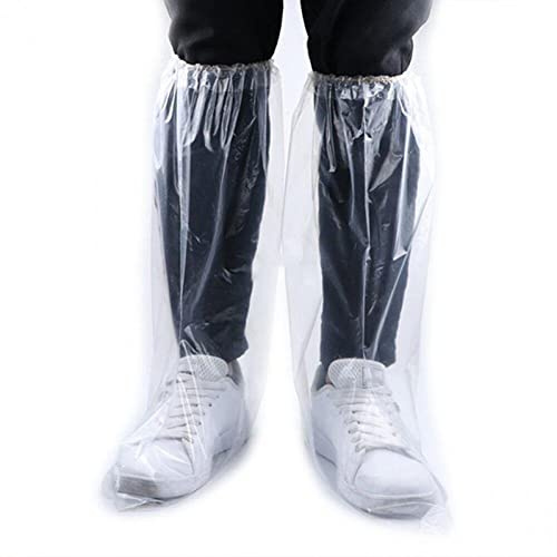 Tsffae 20 Pares De Cubiertas Desechables De Plástico para Botas, Cubiertas Impermeables para Zapatos, Protectores De Pies Antideslizantes Y Resistentes Agua para Viajes Y Deportes Aire Libre