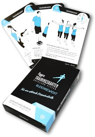 figgrs® Gleichgewicht - 57 Trainingskarten mit 50 Fitness Übungen für wirkungsvolles Balance- und Kräftigungstraining, Körperkontrolle und Sturzprophylaxe