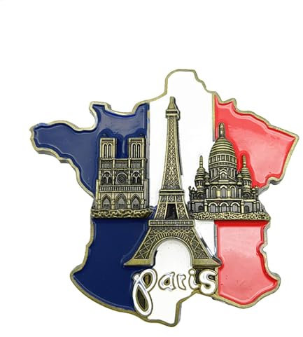 Magnetic Fridge Decor- Buildings Refrigerator Magnet, Tourist Refrigerator Stickers French Map | Kitchen Magnet Decorations, Collectible Country Map Fridge Decoration for Home Metal Door Blackboard
