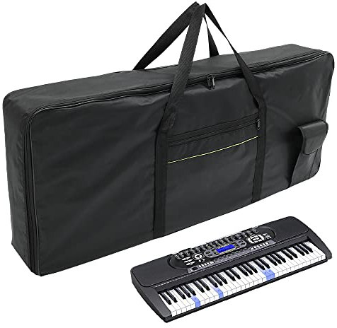 Foppla Keyboard-Gig-Tasche, 61 Tasten, Oxford-Stoff, Klavier-Aufbewahrungstasche, wasserdicht, elektronische Orgeltasche mit Tragegriff für Zuhause, Outdoor, Reisen, Schwarz , Keyboard-Gigbag