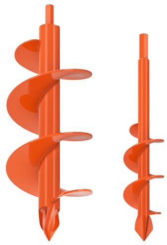 BeneLabel Broca de Barrena para Jardín, 23x4.1cm & 31x10cm Broca de Taladro Espiral Barrena para Postes Valla Jardinera Taladro para Columna Buzón Cama/Sembrado/Valla, Se Adapta Hexágono de 10mm