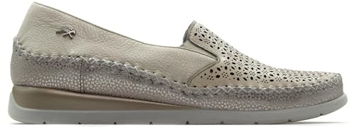 Fluchos - Mocasín,Zapato,Blucher,Calado,de Rejilla,Piel,con Plantilla Extraible,Sencillo y clásico, para: Mujer Color: Raw Talla:40