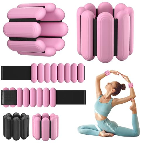 Wrist & Ankle Weights for Women, Wearable Strong Arm & Leg Weights Set of 2(1Lbs Each), Adjustable Ankle Weights for Walking, Yoga, Dance, Barre,Gym,Exercise,Pilates,Walking Running