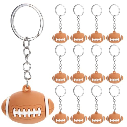 Toddmomy 12 Piezas Llavero FúTbol Americano Mini Rugby Fútbol Americano Colgante para los aficionados al deporte, recuerdo de eventos deportivos, regalo