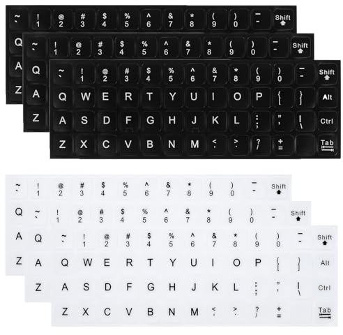 Pegatinas de teclado en inglés, 6 piezas de pegatinas de repuesto para teclado, pegatinas de teclado únicas recubiertas de agua, pegatinas de teclado para teclado estándar, teclado de ordenador