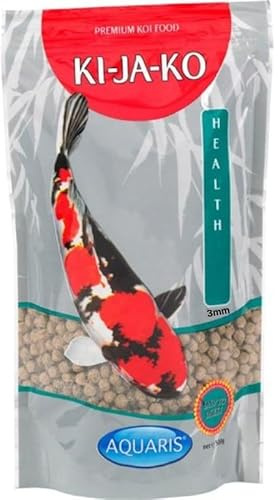 KI-JA-KO Health Mangime per carpe koi – 3 kg / 3 mm. Granuli galleggianti per giovani koi. Ricco di proteine, con germe di grano e Actigen. Cibo completo e altamente digeribile per pesci da laghetto