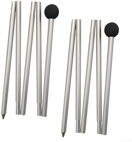 Besttoolifes Lot de 2 poteaux de tente en alliage d'aluminium pour auvent de camping et de plage – Bâtons de rechange légers avec dessus en boule EVA pliable de 1,8 m/2 m (2 m)