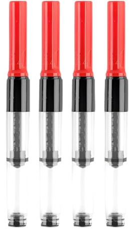 ROKZELT 4 Pezzi Convertitore per Penne Stilografiche, Penna Stilografica con Riempimento Sottovuoto, Adatto per cartucce di inchiostro di grande diametro da 3,4 mm