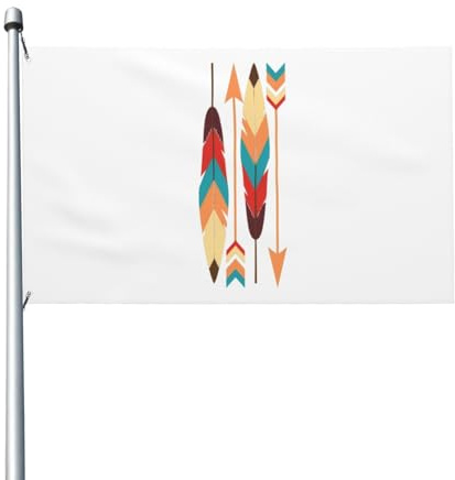Semester trädgårdsflagga indianfjäder premium dekorativa flaggor blekningssäkra gårdsflaggor för sovsalar firande utomhus 91 x 152 cm