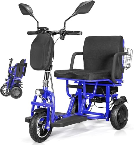Generisch Elektromobil für Senioren Elektromobil Elektro Dreirad Elektromobil Mit Ladegerät Und Korb 3-Rad-Reisemobilitätsroller Für Senioren Elektromobil Klappbar Elektrischer,C