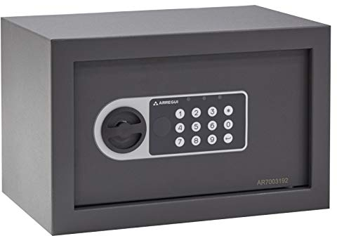 ARREGUI Premier 16501-S1 Möbeltresor | Möbelsafe aus Stahl mit Elektronikschloss, Haussafe mit programmierbarem elektronischem Zahlenschloss, Tresor | Safe mit Notschlüssel, 20 x 31 x 20 cm, 9 L