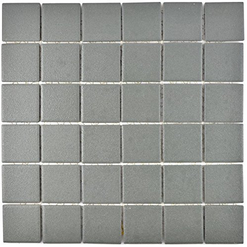 Mosaik Fliesen Mosaikfliesen Keramikmosaik Keramik Kachel grau metall Bodenfliese Fliesenspiegel Küchenrückwand Thekenverkleidung Wandverkleidung Duschtasse WC | 10 Mosaikmatten