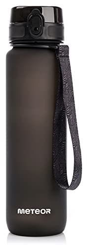 Meteor Vattenflaska Sport BPA-fri Tritan 500–1500 ml – Läckagesäker Träningsflaska med Måttskala och Fruktfilter – Enfärgad Design för Gym, Arbete och Resa