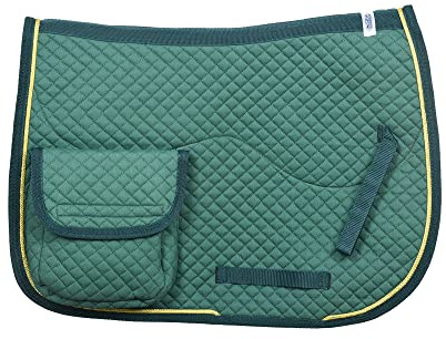 Sie - Sottosella Inglese per Cavallo, Foderati in Pile, Multiuso, con Tasche (Verde)