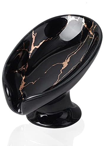 NIXBYO Seifenschale Keramik für Dusche, seifenschale mit ablauf seifenhalter schnell abfließender, wasserdichter Seifenschalen für Küche und Badezimmer, Badaccessoires (schwarz)