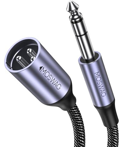 MOSWAG (1M/3.28FT 6.35mm Jack to XLR Cable, XLR Male to 6.35MM Male Cord, Braid Cable of Microphone 6.35mm to xlr for Audio Sound, Microphone, Mixers, Speakers, Audio Interfaces, Headphones