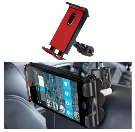 CGEAMDY Support Tablette pour Voiture, Support Tablette Voitures pour Appuie-Tête, Tablette Voiture Appuie Tete Rotation À 360°, Accessoires Décoratifs Universels pour L'automobile(Rouge)
