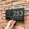 Plaque de porte solaire moderne personnalisée, plaque d'adresse éclairée avec DEL, plaque de numéro de maison pour extérieur 3D panneau solaire lumineux pour cour (3 couleurs)