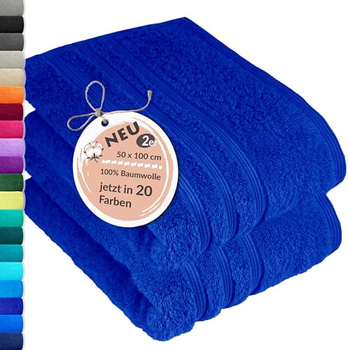 Lashuma Wellness Handtuch Set 50x100 cm aus hochwertiger Baumwolle Azur Blau, London Luxuriöses Handtuch Geschenkset für Damen, Ideal für Spa und Entspannung