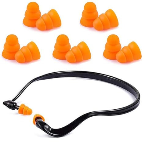 NHQZ Bügelgehörschutz, Gehörschutzbügel, für eine angenehme Tragedauer, Gehörschutz zur Lärmreduktion, mit 5 Paar Ersatzstöpseln, 1 Stück