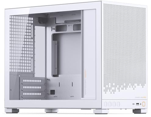 Jonsbo D32 STD Boîtier PC blanc | Mini boîtier pour micro ATX avec verre trempé, connexion arrière, flux d'air puissant, compact et élégant pour la construction de jeux