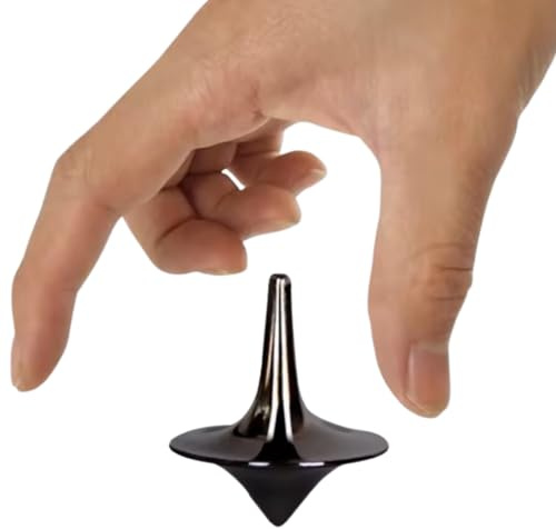 Peonza Giroscopio Antiestrés (Pack 2 en 1) de Metal Premium Giro Largo y Estable, Diseño Minimalista y Elegante – Juguete Antiestrés para Adultos, Trabajo, Oficina o Escritorio – 32 mm