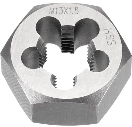 QUARKZMAN Filière Hexagonale Métrique M13 x 1.5 Pas À Droite En Acier Rapide Outil De Réparation Filetage Fixe Pour Couper Les Vis