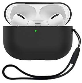 Airpods Pro 2 Case Soft Silicone Protective Case Cover Compatible with Apple AirPods Pro 2nd Generation Case 2022 Front LED Visible (Black)