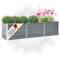 DELUKE® Hochbeet für Garten Oskar Grau | 240x40x45cm | Verzinkter Stahl | Wetterfest | Hochbeet Metall Gartenbeet Kräuterbeet Blumenbeet Beet hoch Frühbeet für Garten Gemüsebeet