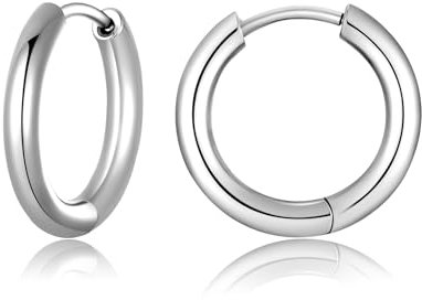 Titan Creolen Ohrringe für Damen Herren G23 Titan Creolen Hypoallergen Klein Klappcreolen Kreolen Knorpel Helix Ohrpiercing 12mm,2.5mm Breite