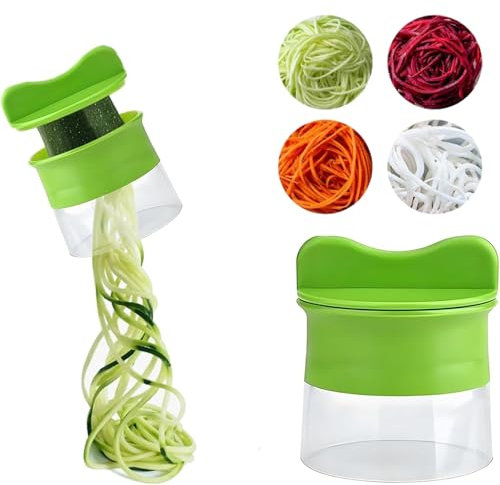 Heyumybit Tagliapasta Multifunzione,Spiralizzatore di Verdure,Affetta Verdure Taglia Verdure,Affettaverdure Tagliaverdure per Verdure Acciaio Inox,Grattugia per Cetrioli,Zucchini,Patata,Carota