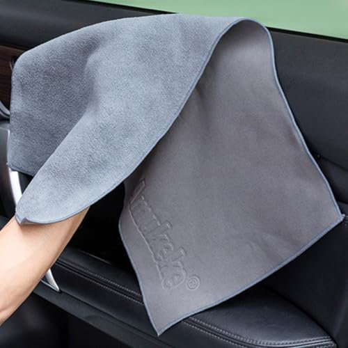Gdfnmogo Toalla de piel de gamuza de alta absorción y forro polar coral para un secado eficiente del coche (30 x 40 cm)