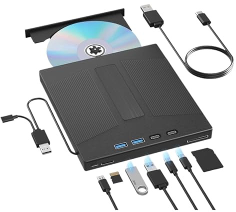 7-i-1 Extern Blu-ray-enhet Med Stöd For 100 GB Skiva, USB 3.0, Blu-ray/DVD-brännare, CD- Och DVD-läsning -skrivning Klar Bildkvalitet Stabilt Ljud