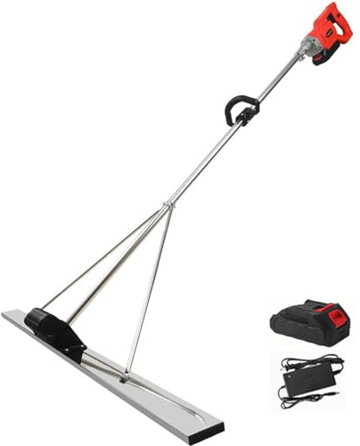 Livellatore elettrico per calcestruzzo da 1,5 m, kit vibratore per massetto in calcestruzzo, vibratore per calcestruzzo alimentato a batteria da 6000 mA, strumento per la finitura del massetto in