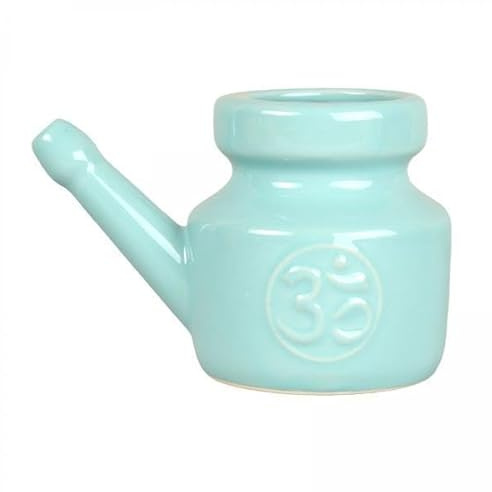 Fhtdhm 4x Irrigador Nasal de Cerámica, Limpiador Nasal Ergonómico Antigoteo, Apto para Hombres Y Mujeres, Uso Doméstico Y Viajes.