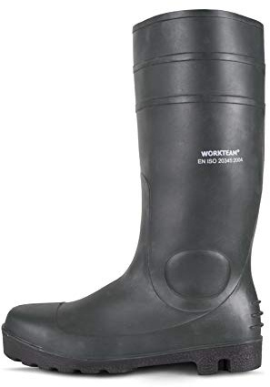 Work Team Bota pocera Verde, nitrilo y PVC, Puntera y Plantilla de Acero Hombre Verde 42