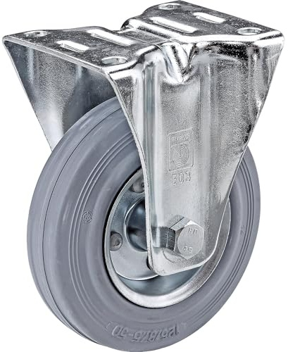 Wicke | Ruota in gomma piena antitraccia | Ø x larghezza ruota 100 x 30 mm | rotella a supporto fisso