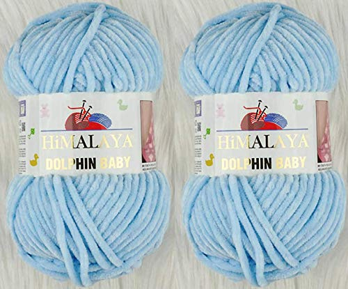Himalaya Yarn Dolphin Baby Yarn 2 Skeins 264 Yards 2x100g Super Bulky Baby Blanket Yarn (80306)