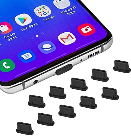 10x USB C Dust Plug Cover, Type C Charging Port Plug Caps for iPhone 17 16 15 Plus Pro Max, Samsung Galaxy S24, S23 Ultra S21 FE S20, Note 20, Tab A8 S8, All Type-C Devices & MacBook Laptop