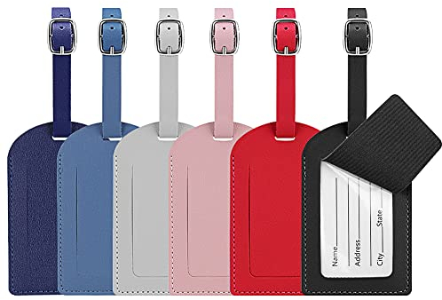 6 Stück Kofferanhänger Gepäckanhänger Reise Für Koffer, Kofferanhänger ID Etikett mit Adressschild Namenschild Wasserdichte Tags für Geschäftsreise, Flugreisen, Paare Hochzeit Reisegeschenk