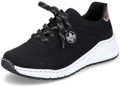 Rieker Donna Sneaker M4903, Signora Sneaker Basse,Soletta Removibile,Scarpa Bassa,Tempo Libero,Sportivo,Nero (Schwarz / 01),38 EU / 5 UK