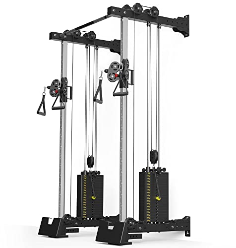 Atletica R8-Nitro Cable Rack | Väggmonterad | Med 2 x 90 kg dubbel Stack | Utrymmesbesparande och stabil tack vare väggmontering | 157 x 112 cm basyta | Pull-Up Bar