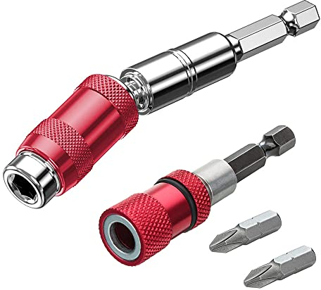 NewZC 2Pcs Magnetischer Bithalter Drehung Trockenbau bit Magnetisch Schnellwechsel Bithalter Magnet 1/4 Zoll Sechskantschaft Bithalter Schnellwechsler Trockenbauschrauber Aufsatz